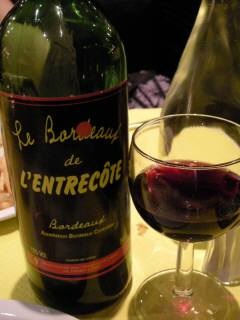 Le Bordeaux de L'ENTRECOTE Rouge
